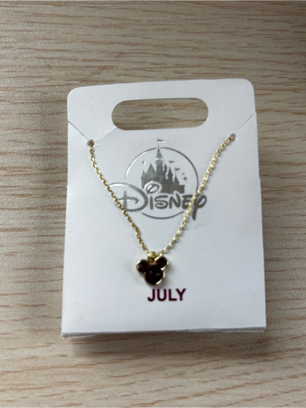 Disney Mickey Mouse July Birthstone, Ruby, Necklace - California Adventure - NWT